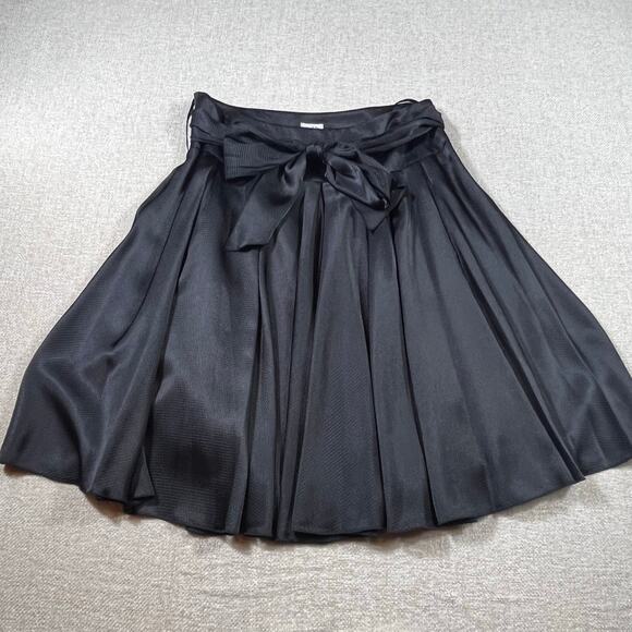 Cache Womens Size 2 Black A-Line Pleated Knee Length Skirt Classic Career Party - Picture 1 of 9